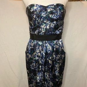 Max & Cleo Blue Strapless Cocktail Dress